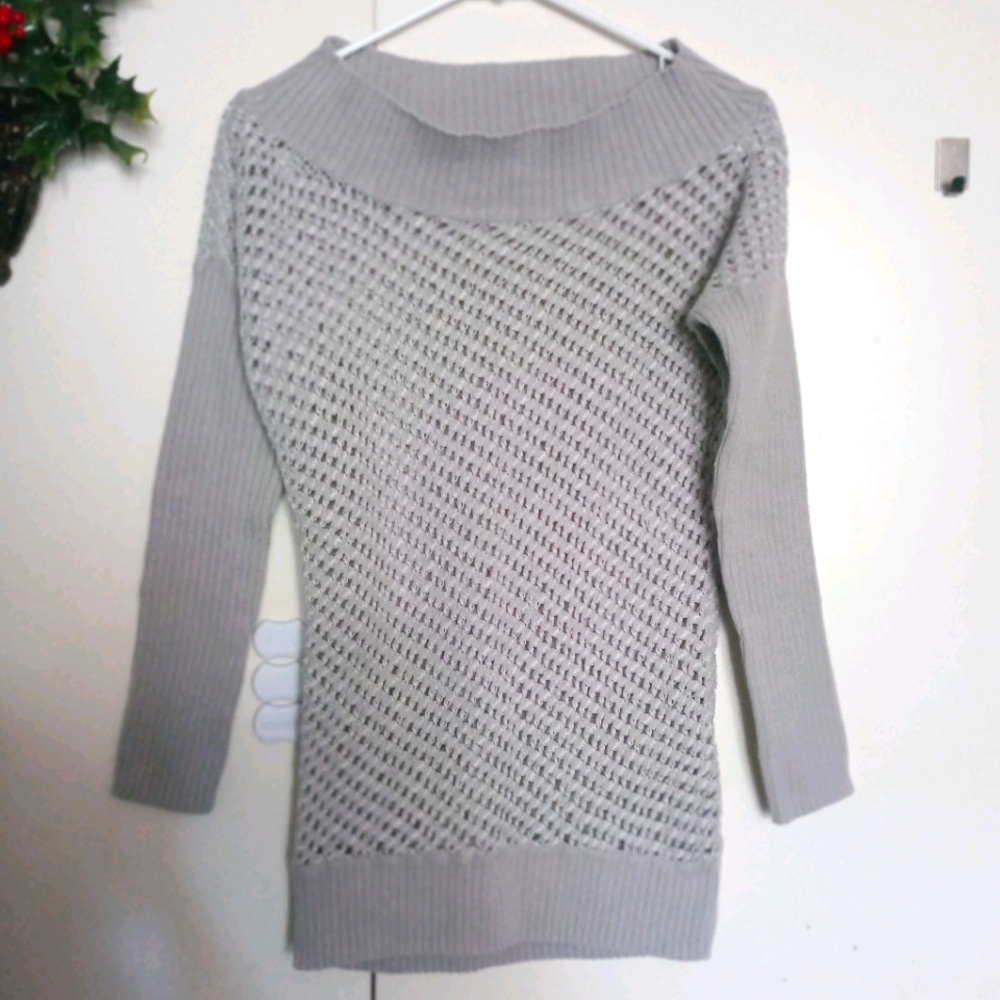 Armani Exchange gray 3/4 knit sweater M